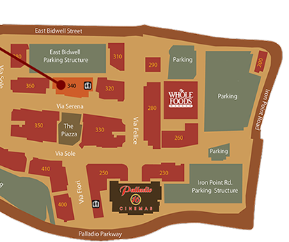 Large Scale map of Palladio, Folsom CA